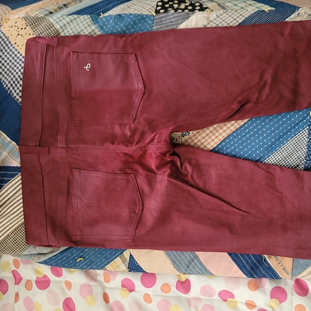 Rag & Bone 100% Lamb Leather Red Jeans - Picture 4 of 10